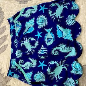 Turquoise and blue seashell skort